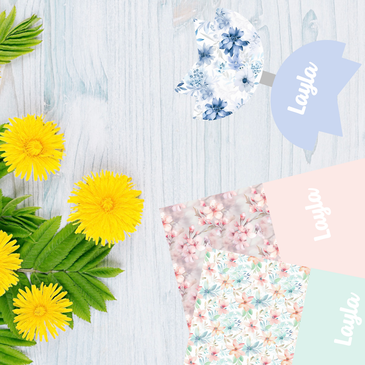 Watercolour Florals • Personalised Fabric