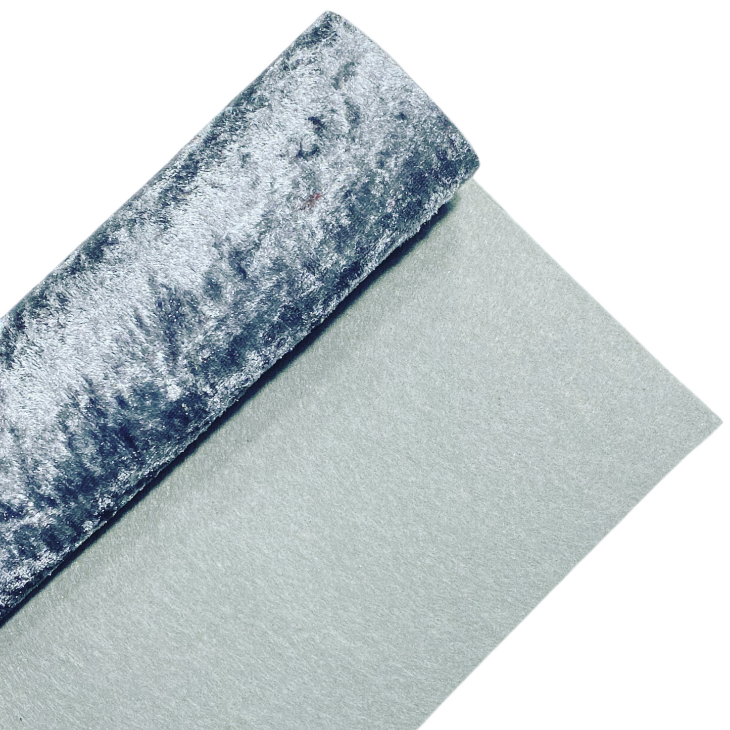 Silver/Grey Crushed Velvet Fabric Felt