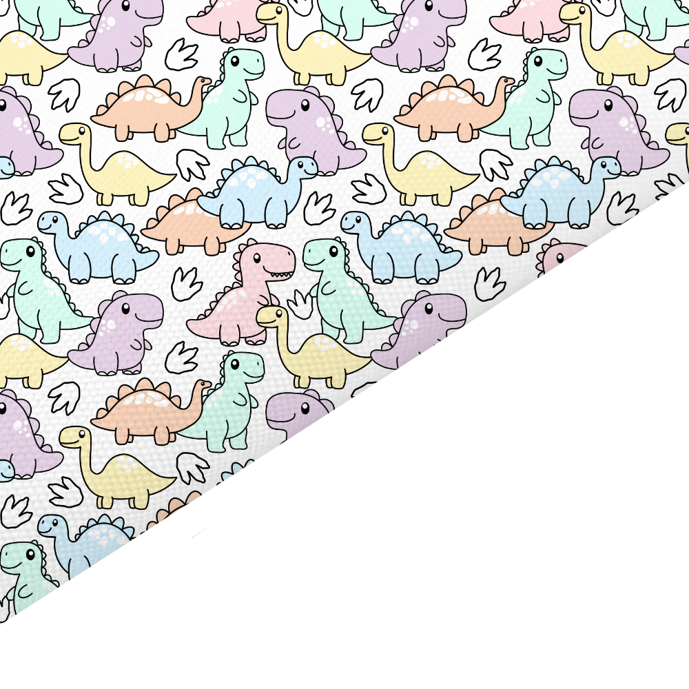 Pastel Dinosaur Canvas And Felt Backed Fabric - SKU B65