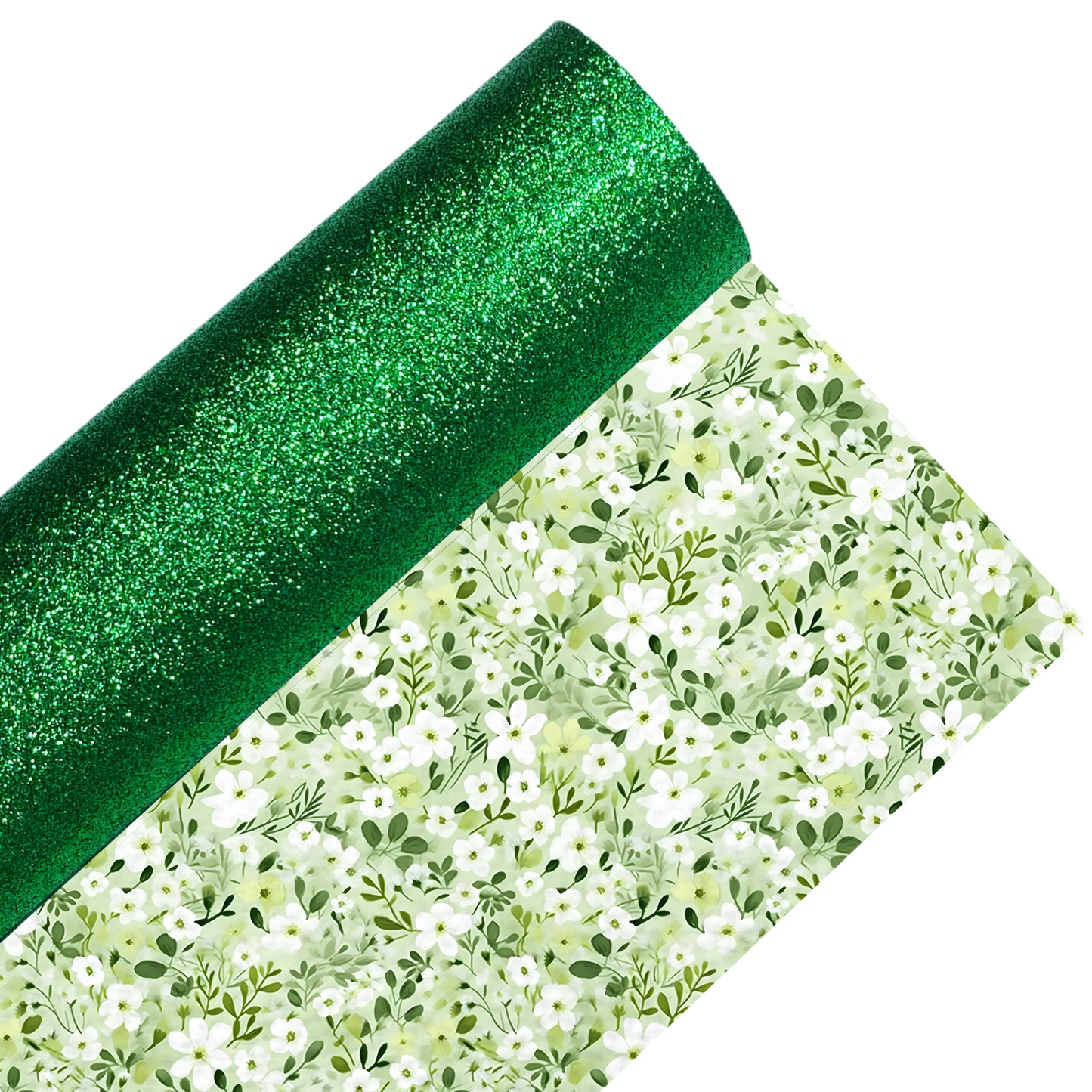 Ditsy Floral Fine Glitter Double Sided Fabric