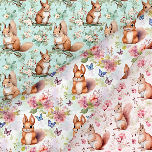 Squirrel Printed Fabric