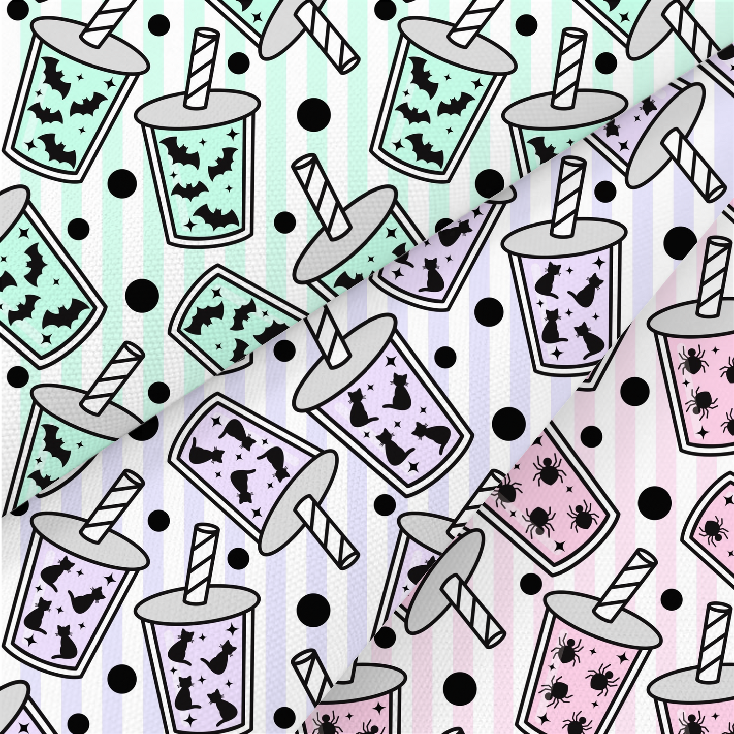 Gothic Bubble Tea Printed Fabric