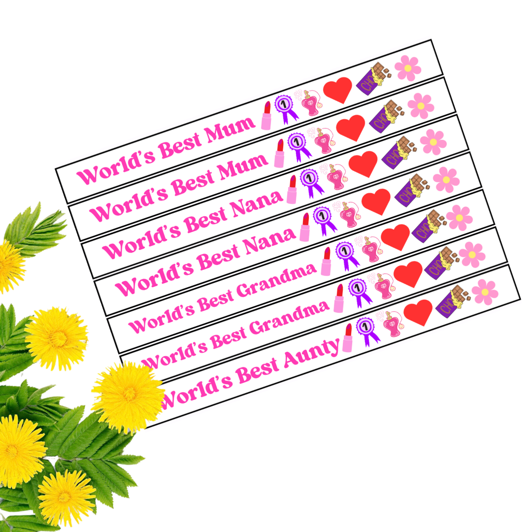 Mothers Day Pre Printed Wristlets (7 Wristlets Can Be Cut Per Sh