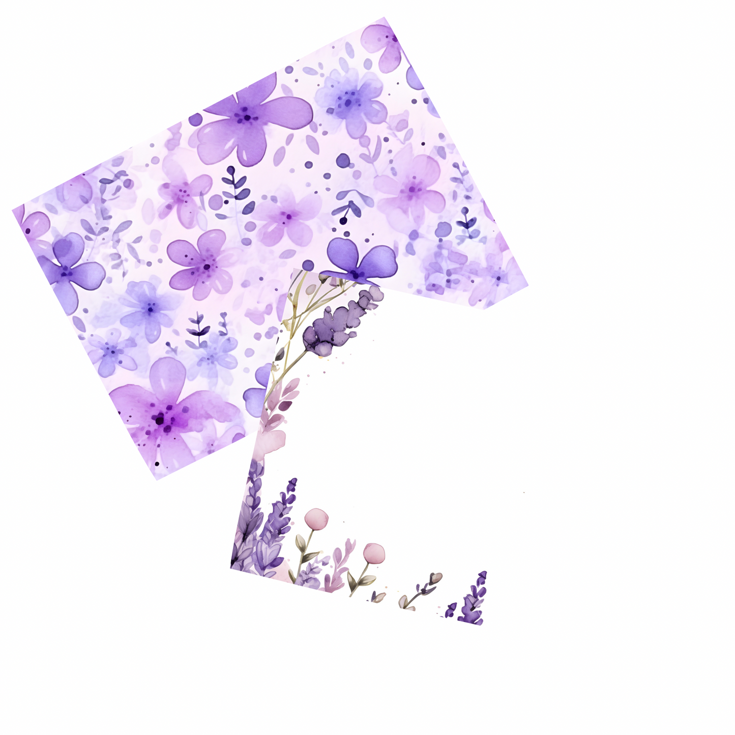 Purple Floral Display Cards • Pack Of 10