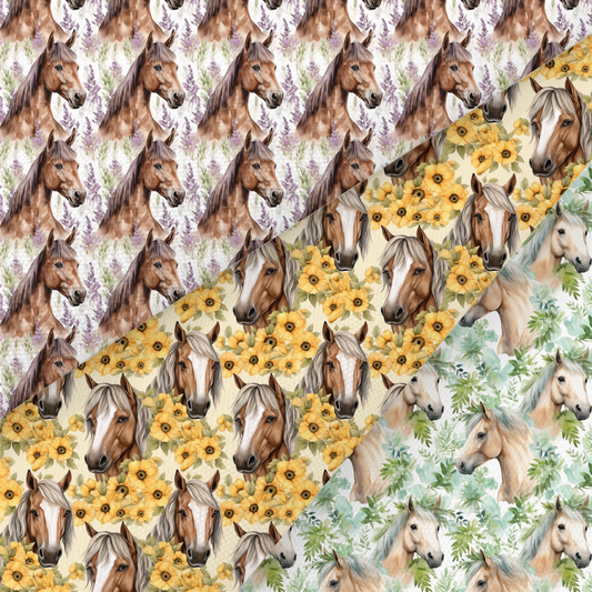 Horse Printed Fabric