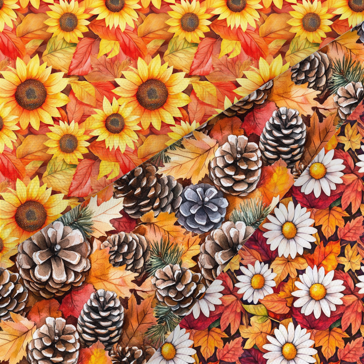 Autumn Florals Printed Fabric