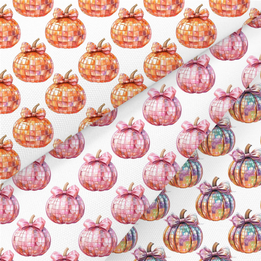 Disco Pumpkins Printed Fabric