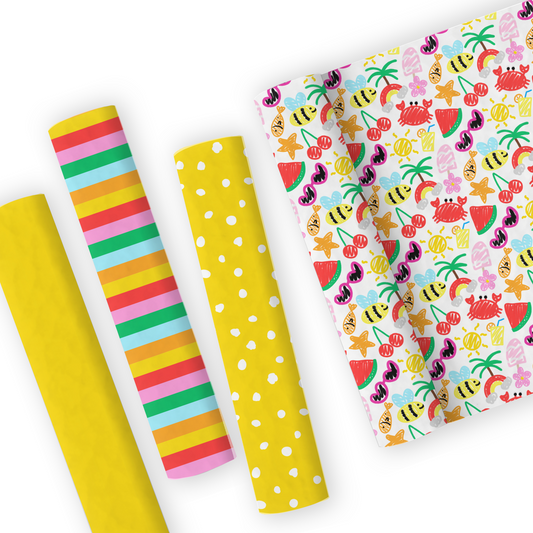 Summer Doodle Leatherette And Coordinating Fabrics