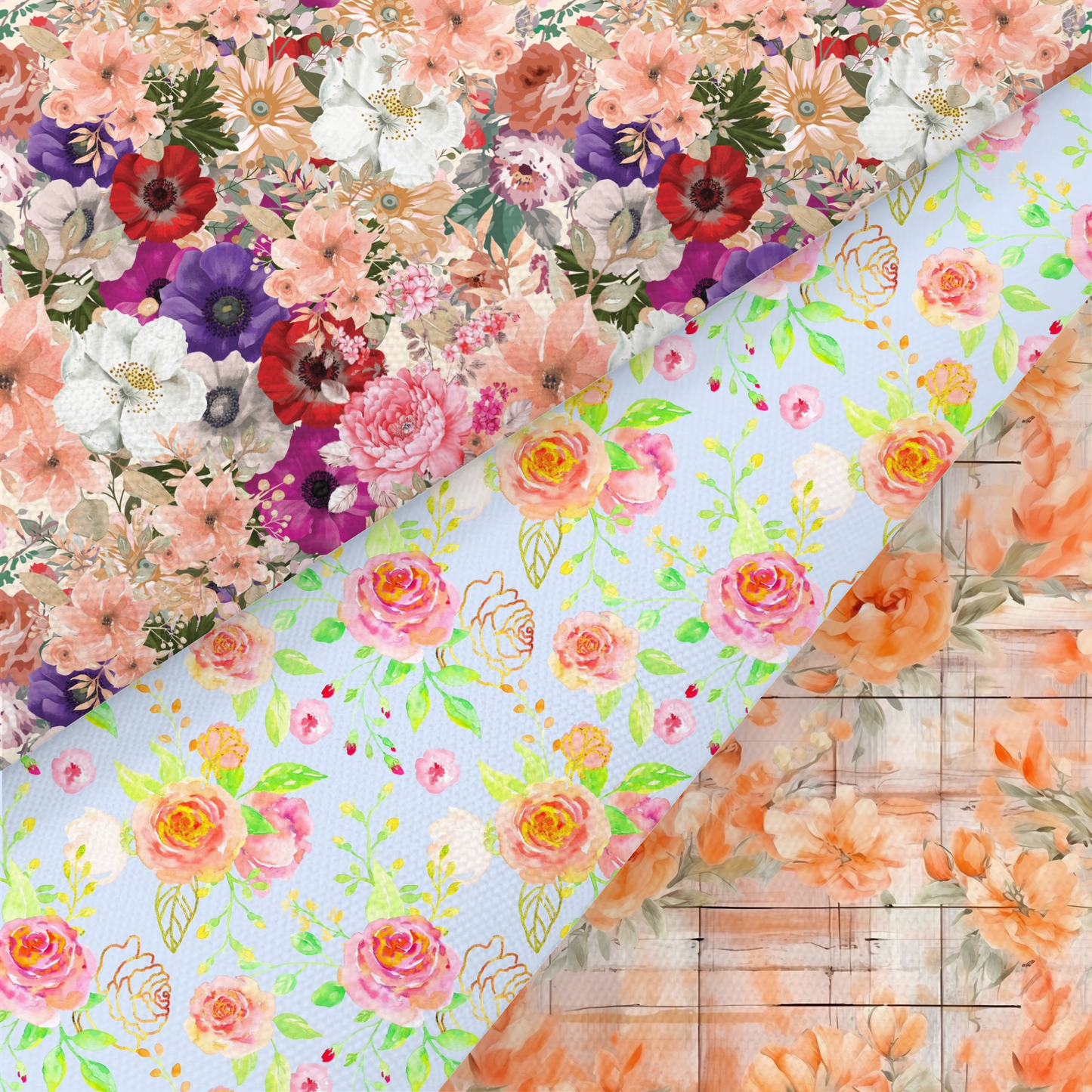 Shabby Chic Floral Printed Fabric