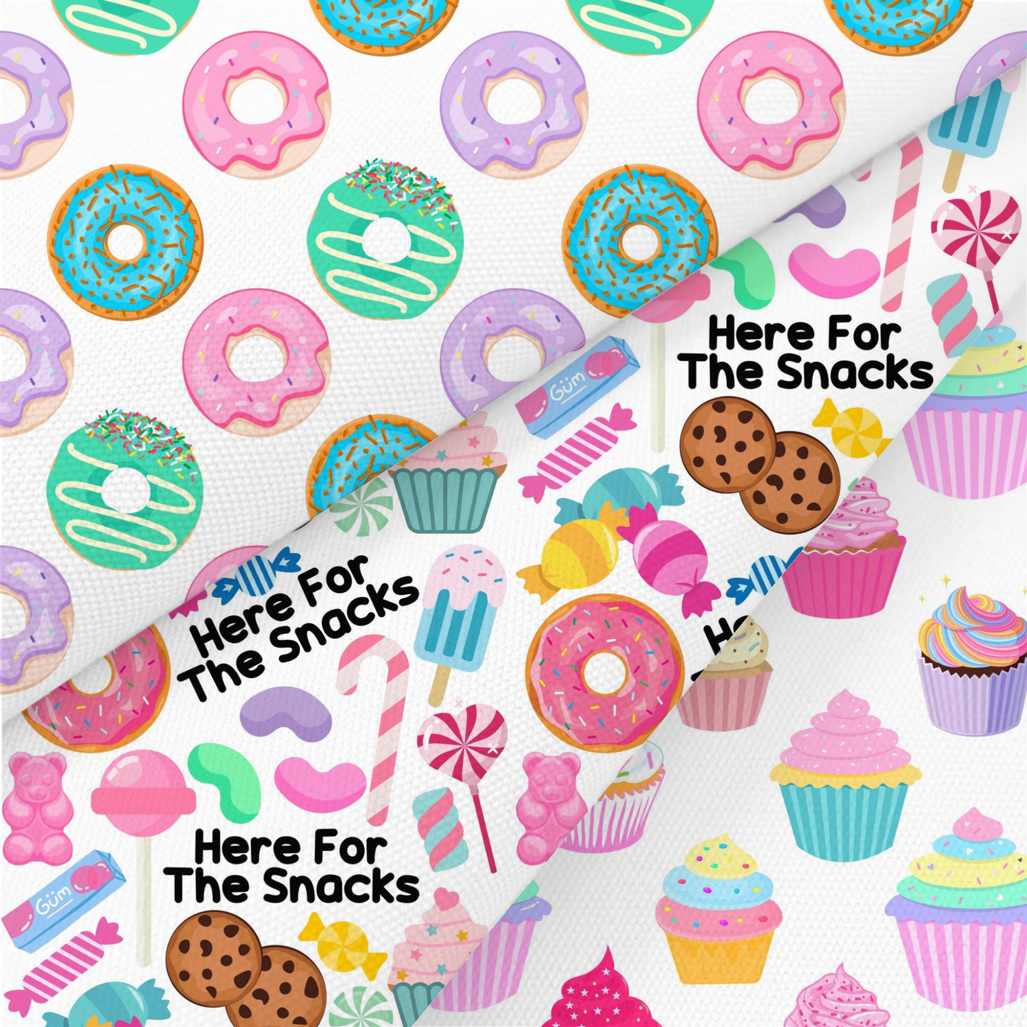 Cakes And Sweets Printed Fabric