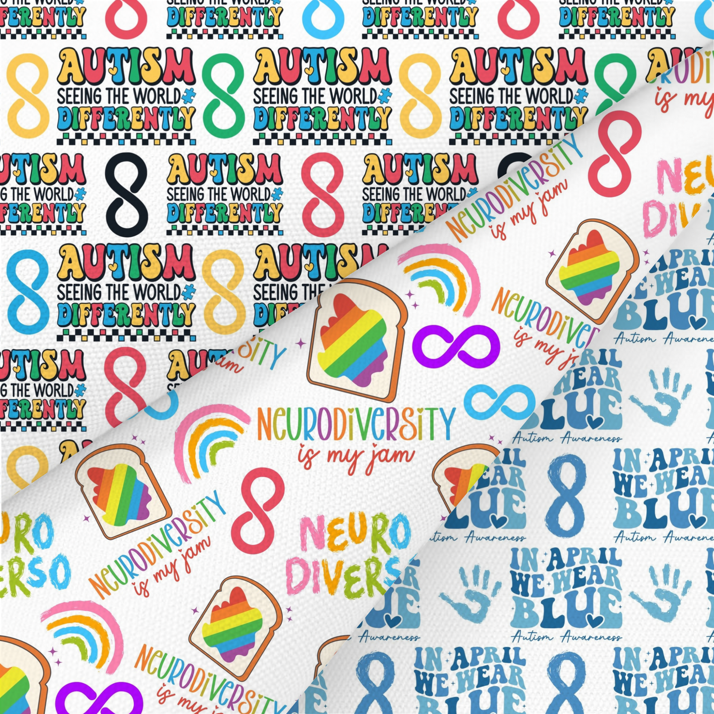 Autism Awareness Printed Fabric