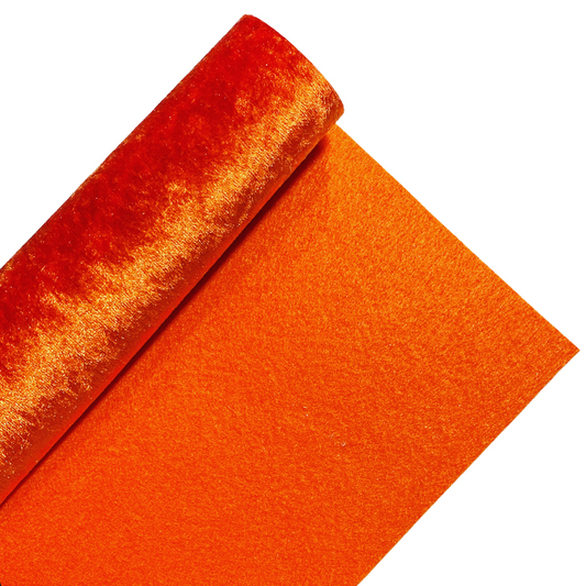 Orange Crushed Velvet Fabric Felt