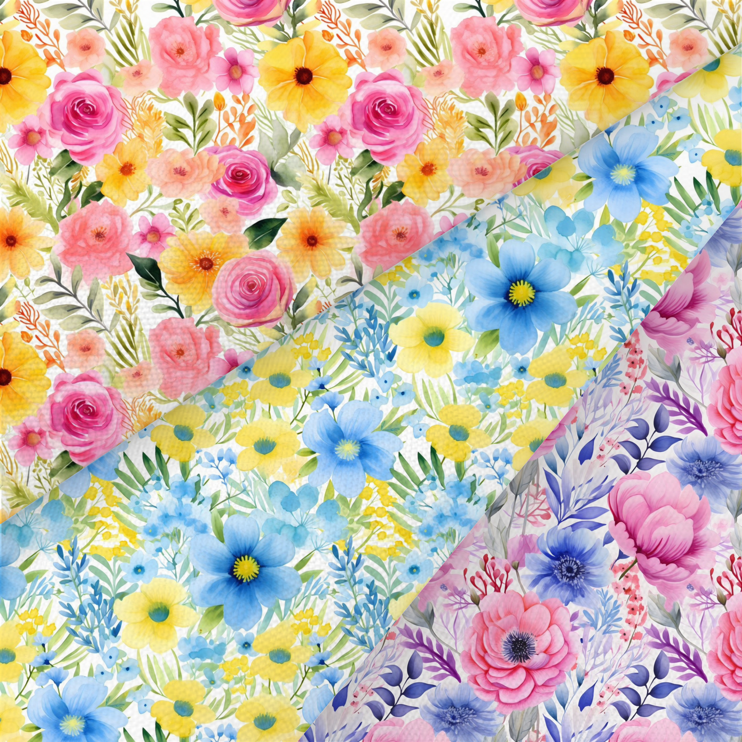 Watercolour Floral Printed Fabric