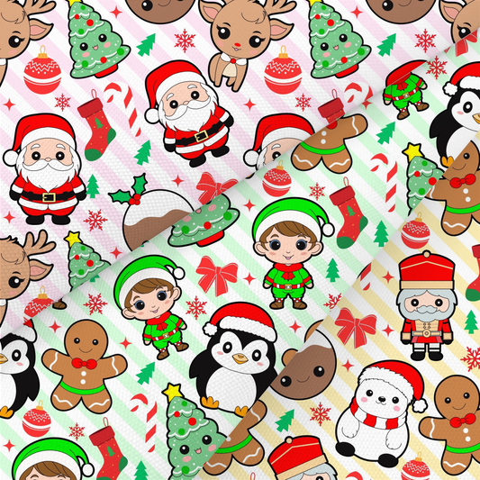 Kawaii Christmas Printed Fabric