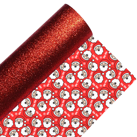 Santa Fine Glitter Double Sided Fabric