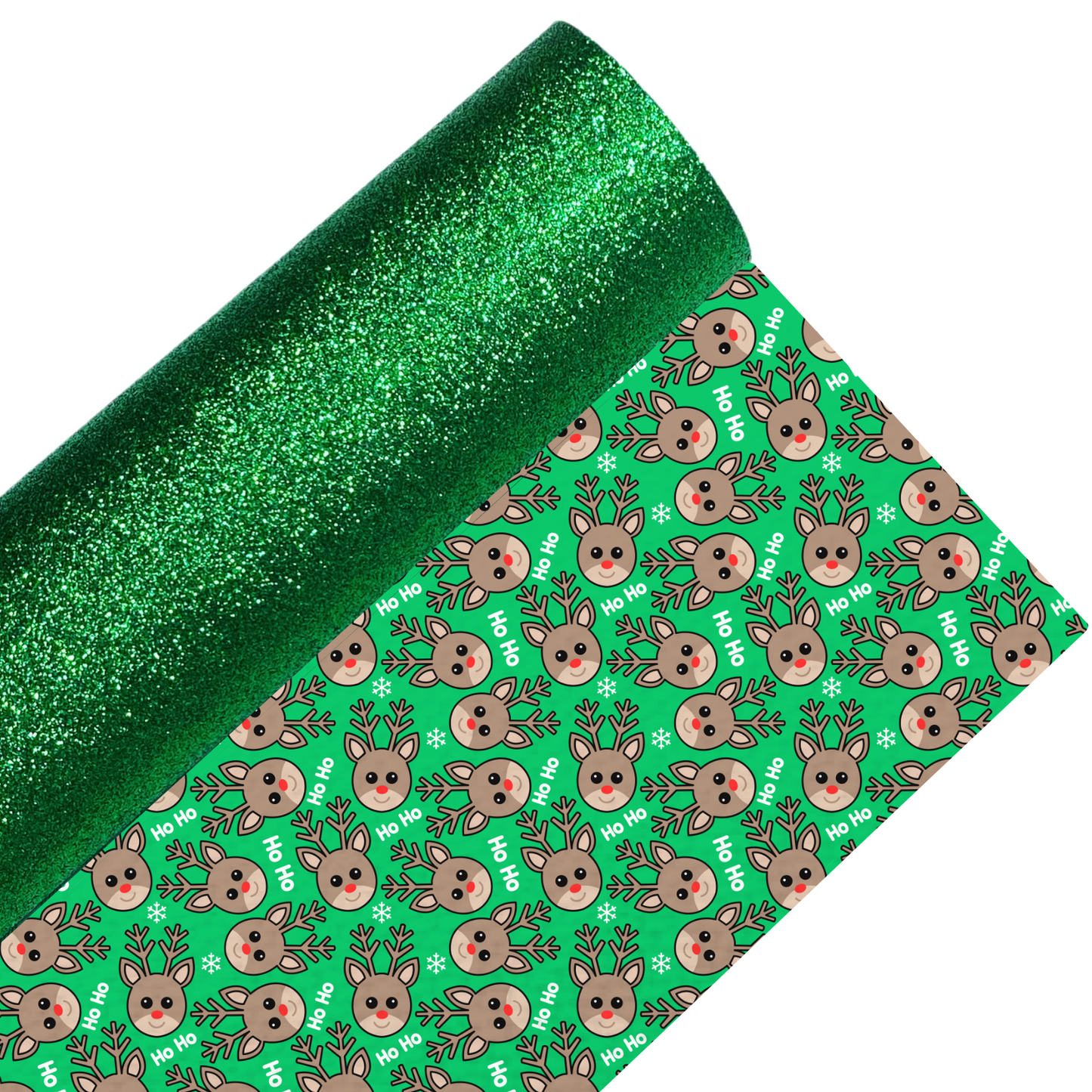 Reindeer Fine Glitter Double Sided Fabric