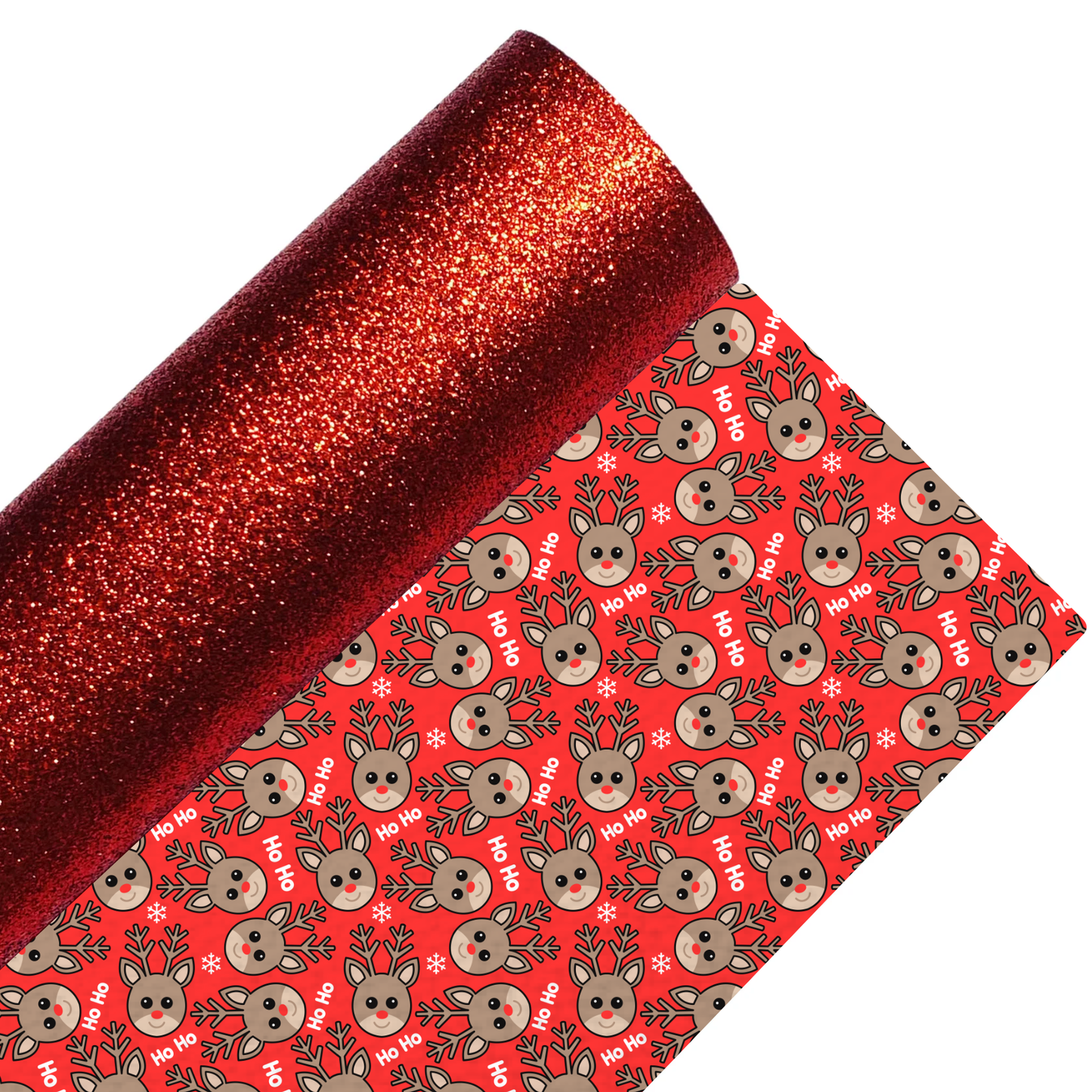 Reindeer Fine Glitter Double Sided Fabric