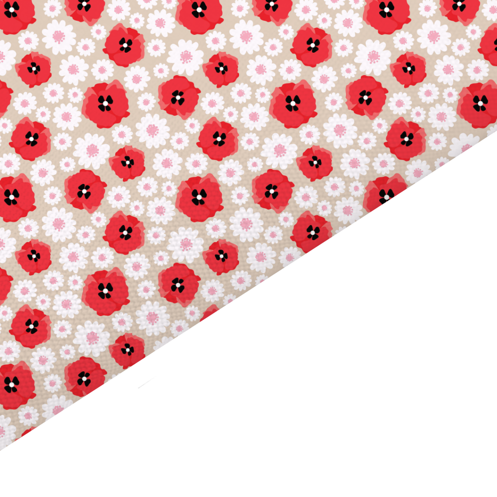 Poppy Canvas And Felt Backed Fabric - SKU E14