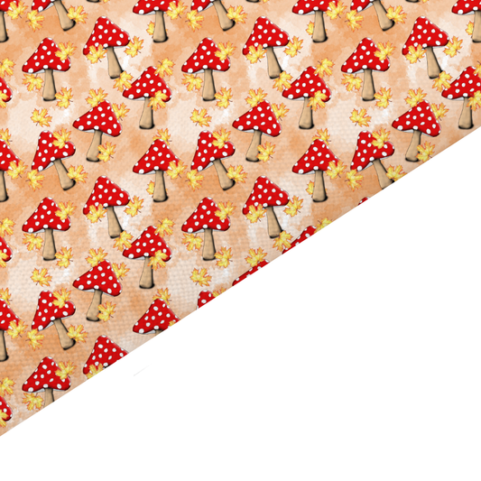 Autumn Toadstool Canvas And Felt Backed Fabric - SKU E76