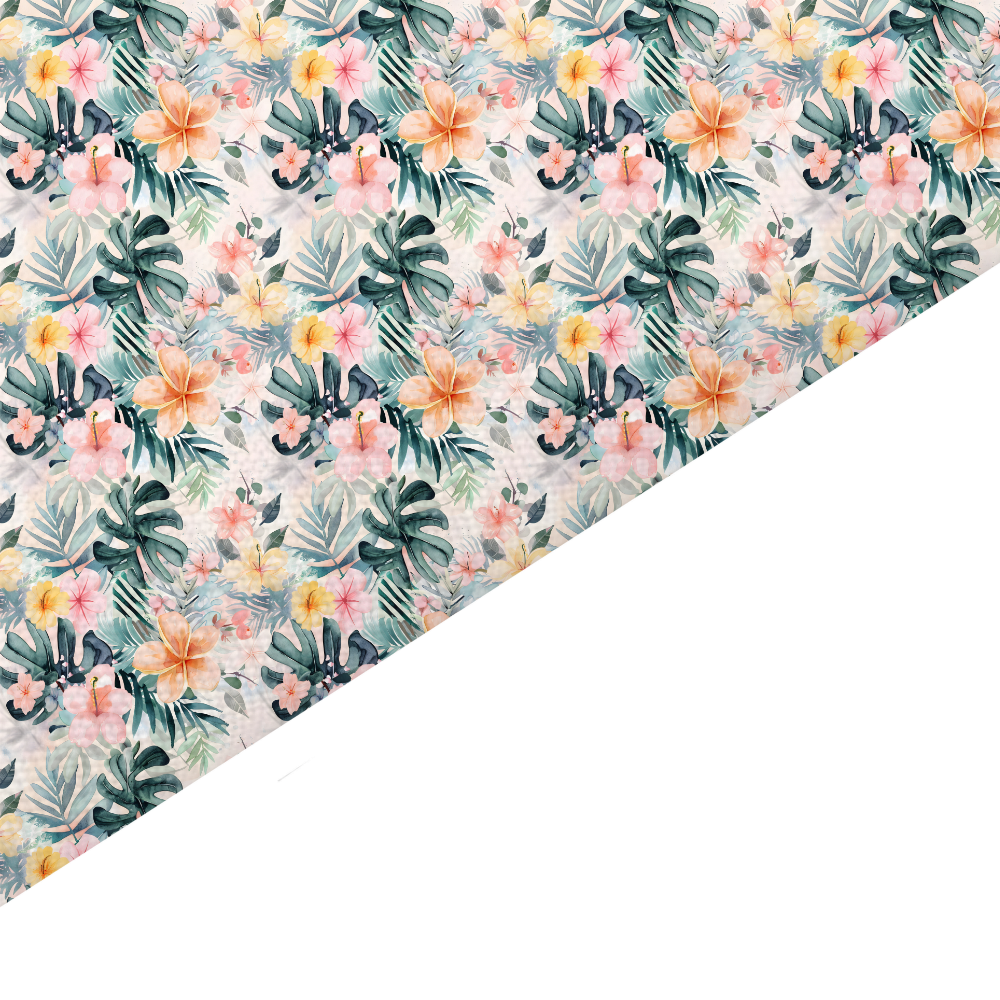 Jungle Floral Canvas And Felt Backed Fabric - SKU E78