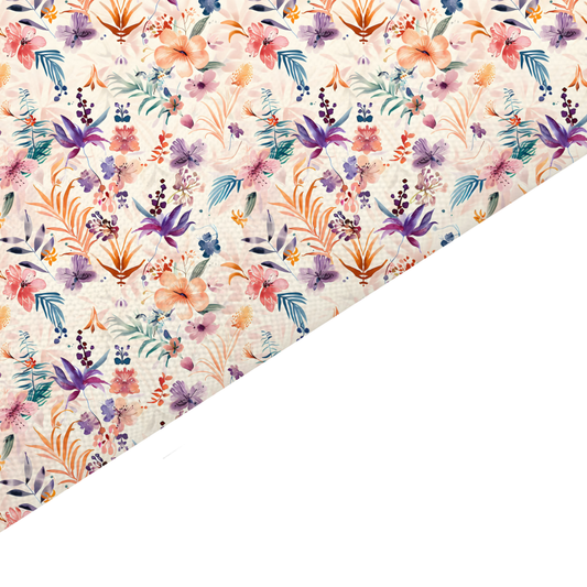 Jungle Floral Canvas And Felt Backed Fabric - SKU E73