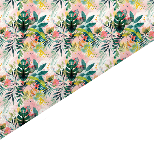 Jungle Floral Canvas And Felt Backed Fabric - SKU E72