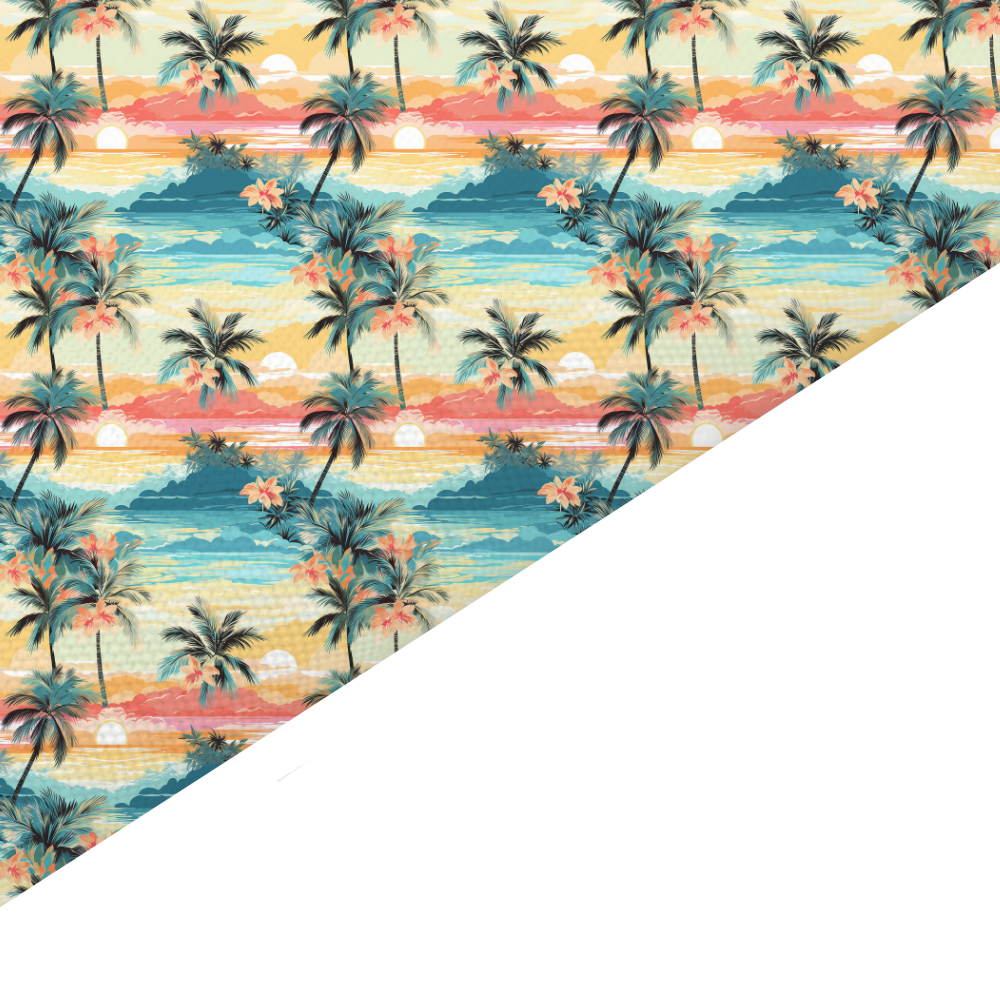 Palm Tree Canvas And Felt Backed Fabric - SKU E68