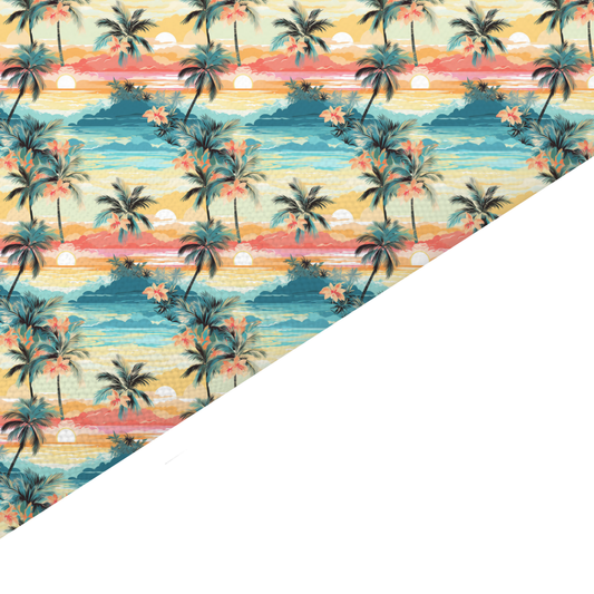 Palm Tree Canvas And Felt Backed Fabric - SKU E68