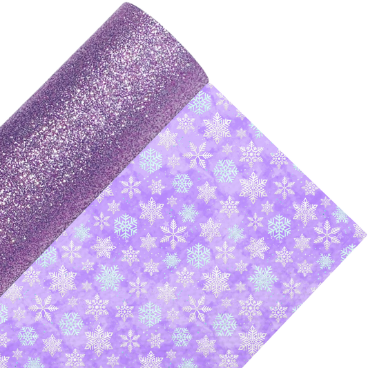 Snowflake Fine Glitter Double Sided Fabric