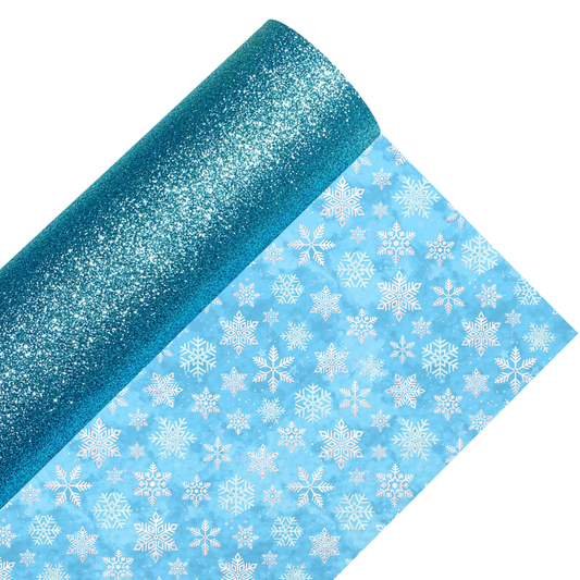 Snowflake Fine Glitter Double Sided Fabric