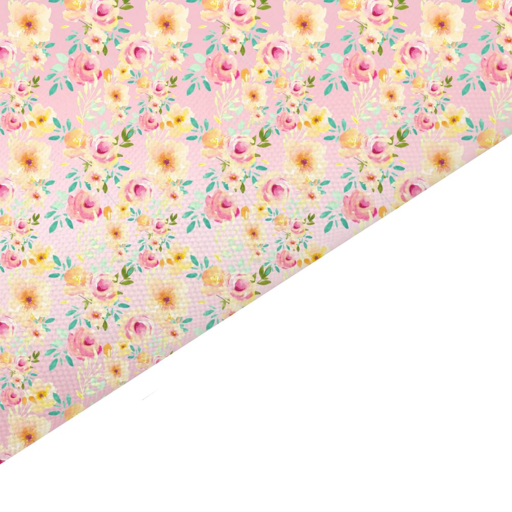 Shabby Chic Floral Canvas And Felt Backed Fabric - SKU F40