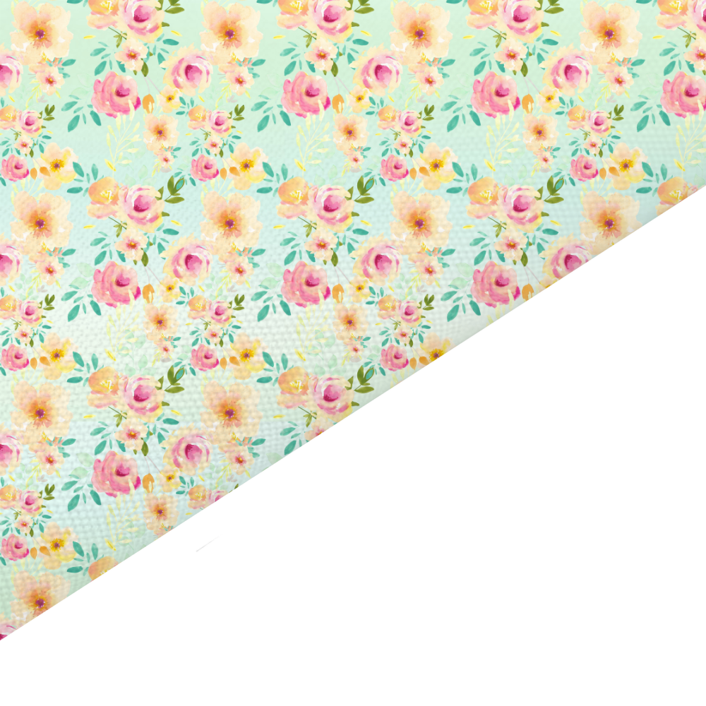 Shabby Chic Floral Canvas And Felt Backed Fabric - SKU F39