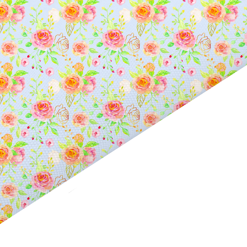 Shabby Chic Floral Canvas And Felt Backed Fabric - SKU F38