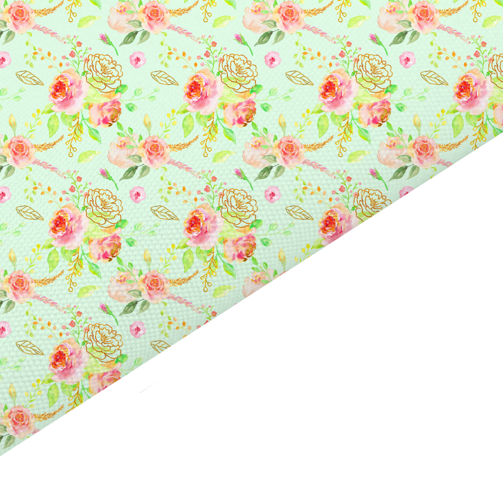 Shabby Chic Floral Canvas And Felt Backed Fabric - SKU F36