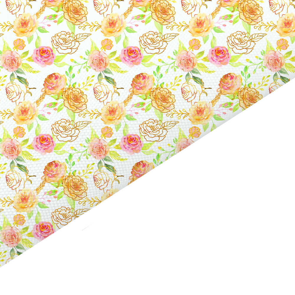 Shabby Chic Floral Canvas And Felt Backed Fabric - SKU F35