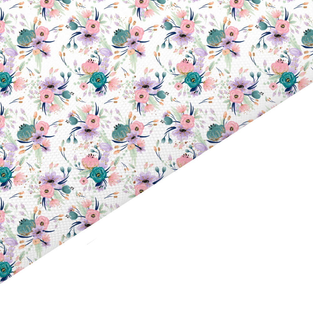 Shabby Chic Floral Canvas And Felt Backed Fabric - SKU F42