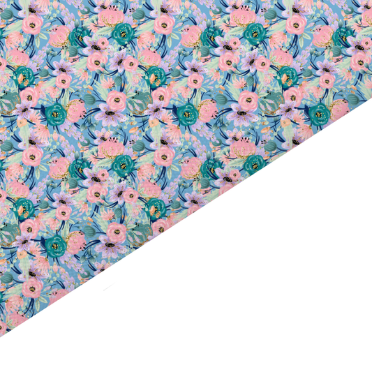 Shabby Chic Floral Canvas And Felt Backed Fabric - SKU F44