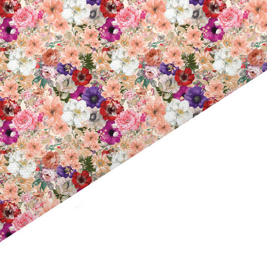 Shabby Chic Floral Canvas And Felt Backed Fabric - SKU F41