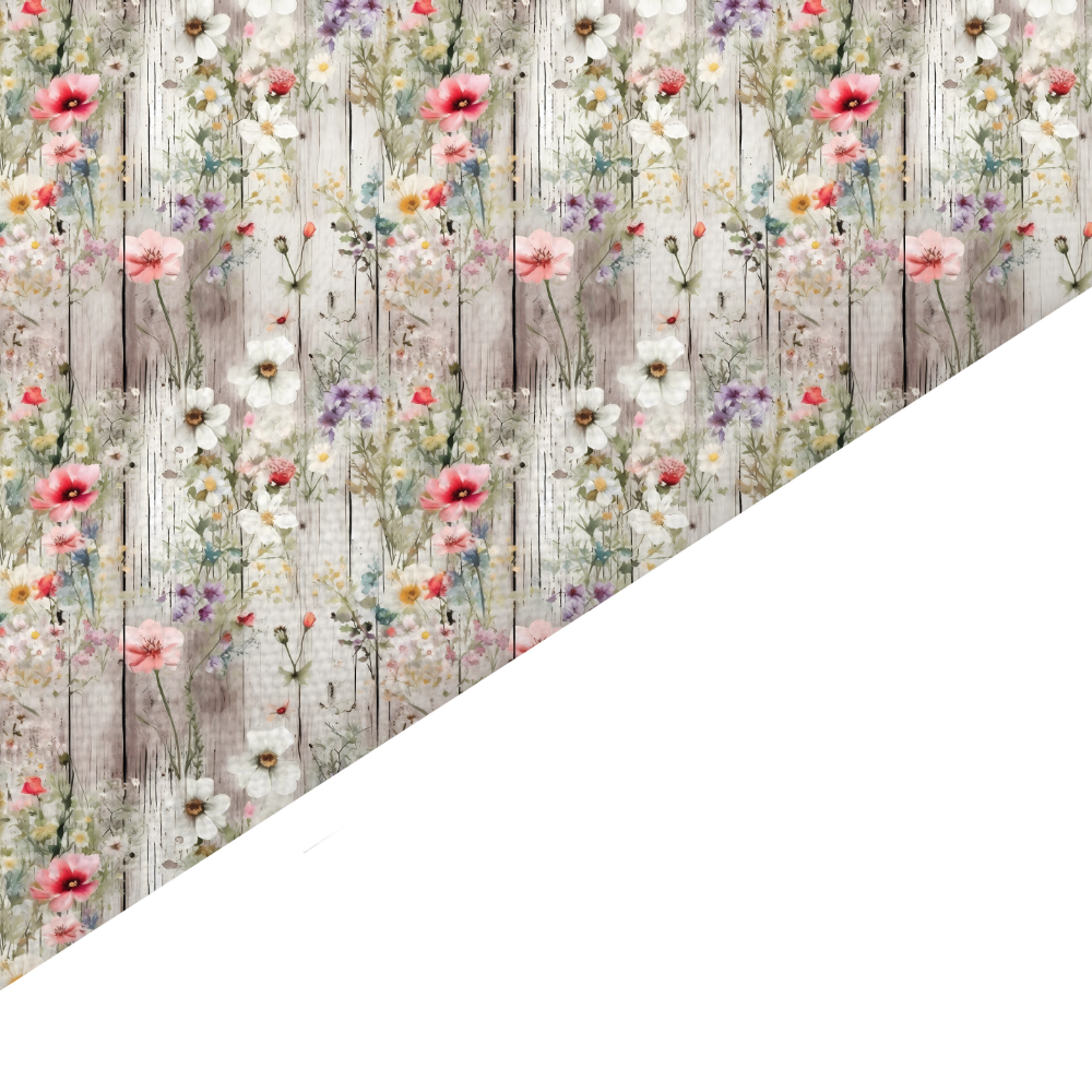 Shabby Chic Floral Canvas And Felt Backed Fabric - SKU F29