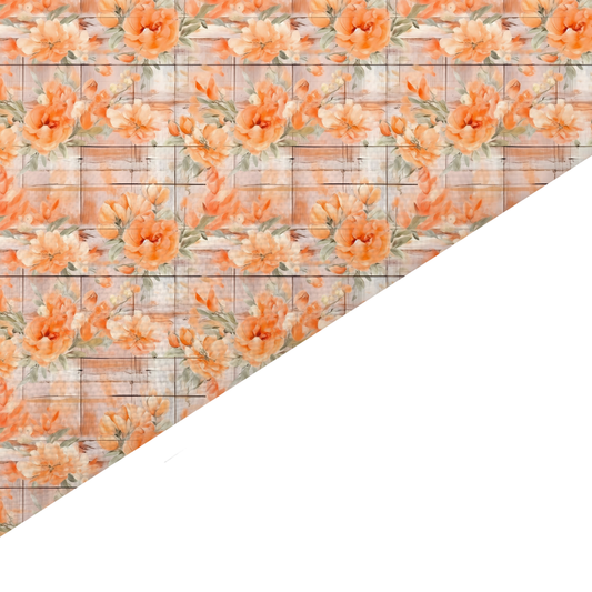 Shabby Chic Floral Canvas And Felt Backed Fabric - SKU F30