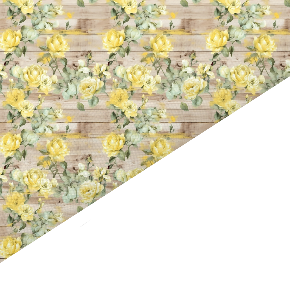 Shabby Chic Floral Canvas And Felt Backed Fabric - SKU F31