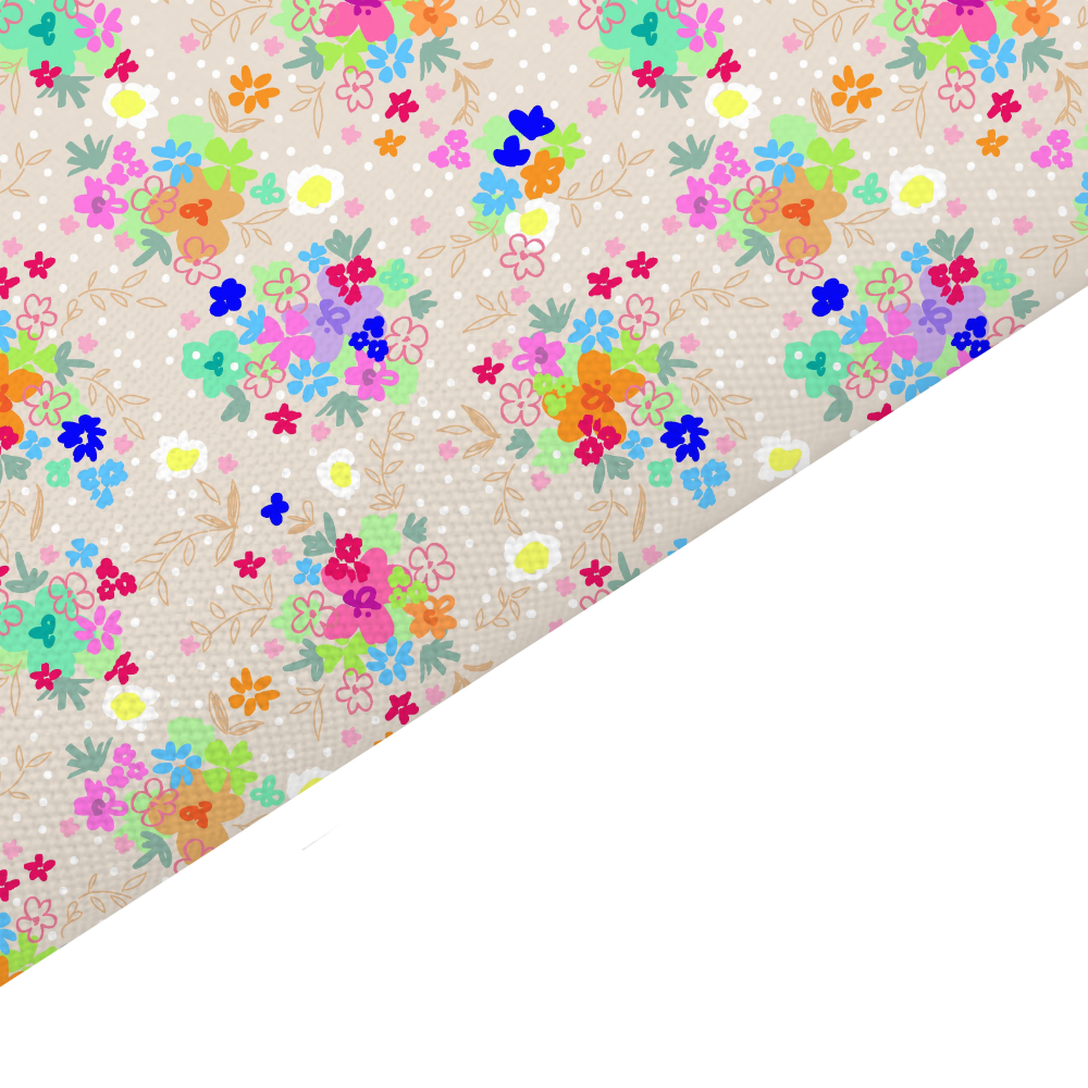 Ditsy Floral Canvas And Felt Backed Fabric - SKU F15