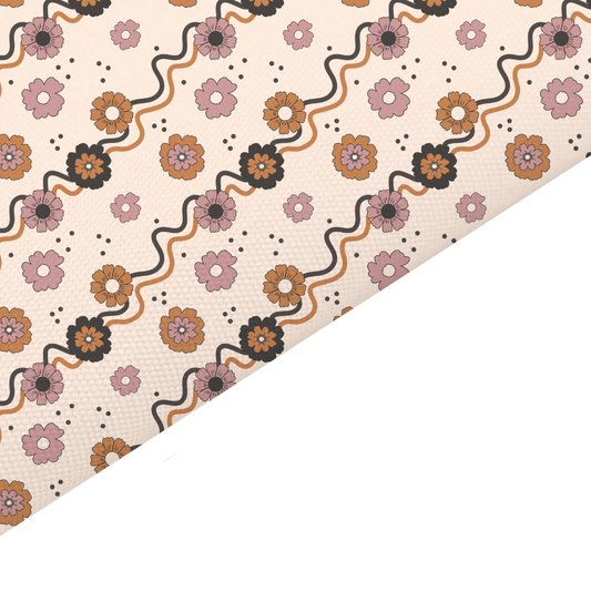 Liberty Style Floral Canvas And Felt Backed Fabric - SKU F51