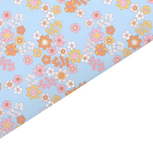 Liberty Style Floral Canvas And Felt Backed Fabric - SKU F52