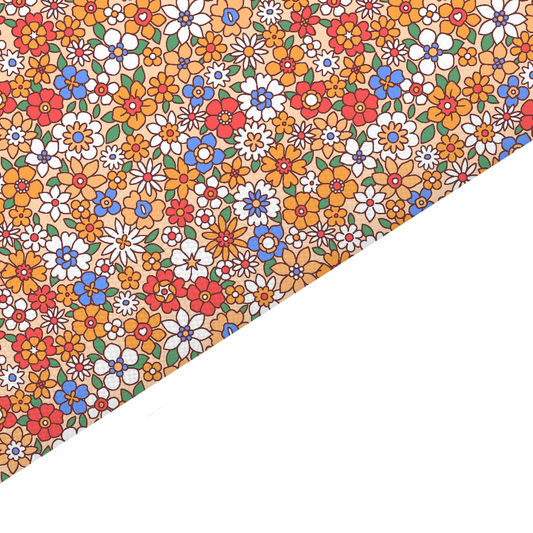 Liberty Style Floral Canvas And Felt Backed Fabric - SKU F53