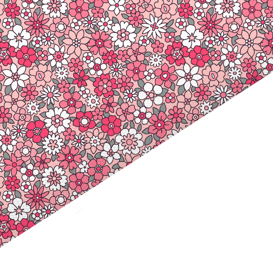 Liberty Style Floral Canvas And Felt Backed Fabric - SKU F54