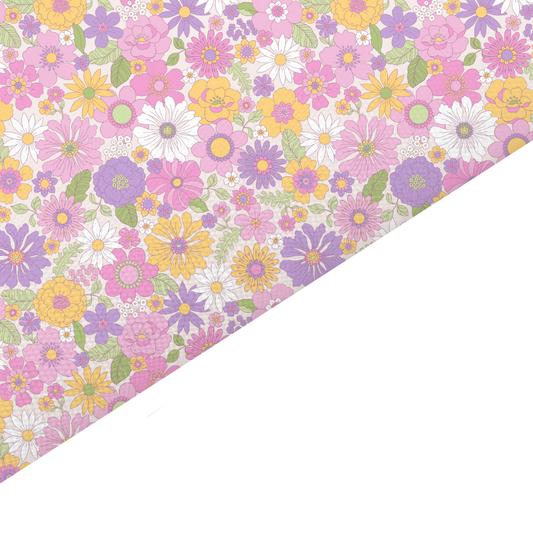 Liberty Style Floral Canvas And Felt Backed Fabric - SKU F56