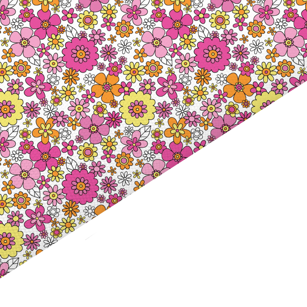 Liberty Style Floral Canvas And Felt Backed Fabric - SKU F62