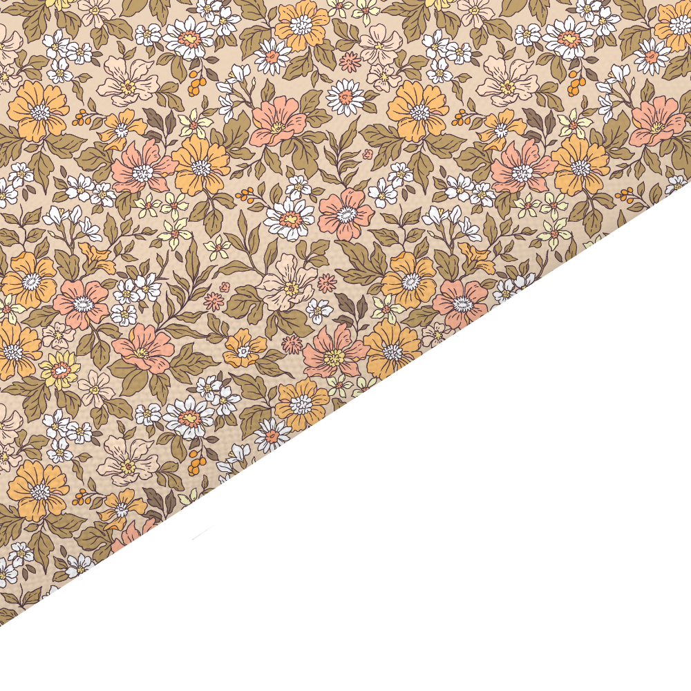 Liberty Style Floral Canvas And Felt Backed Fabric - SKU F74