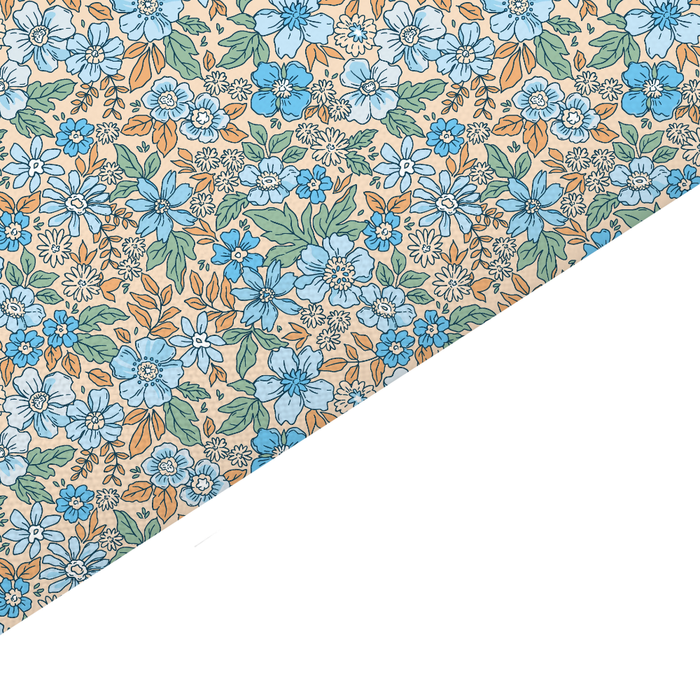 Liberty Style Floral Canvas And Felt Backed Fabric - SKU F73